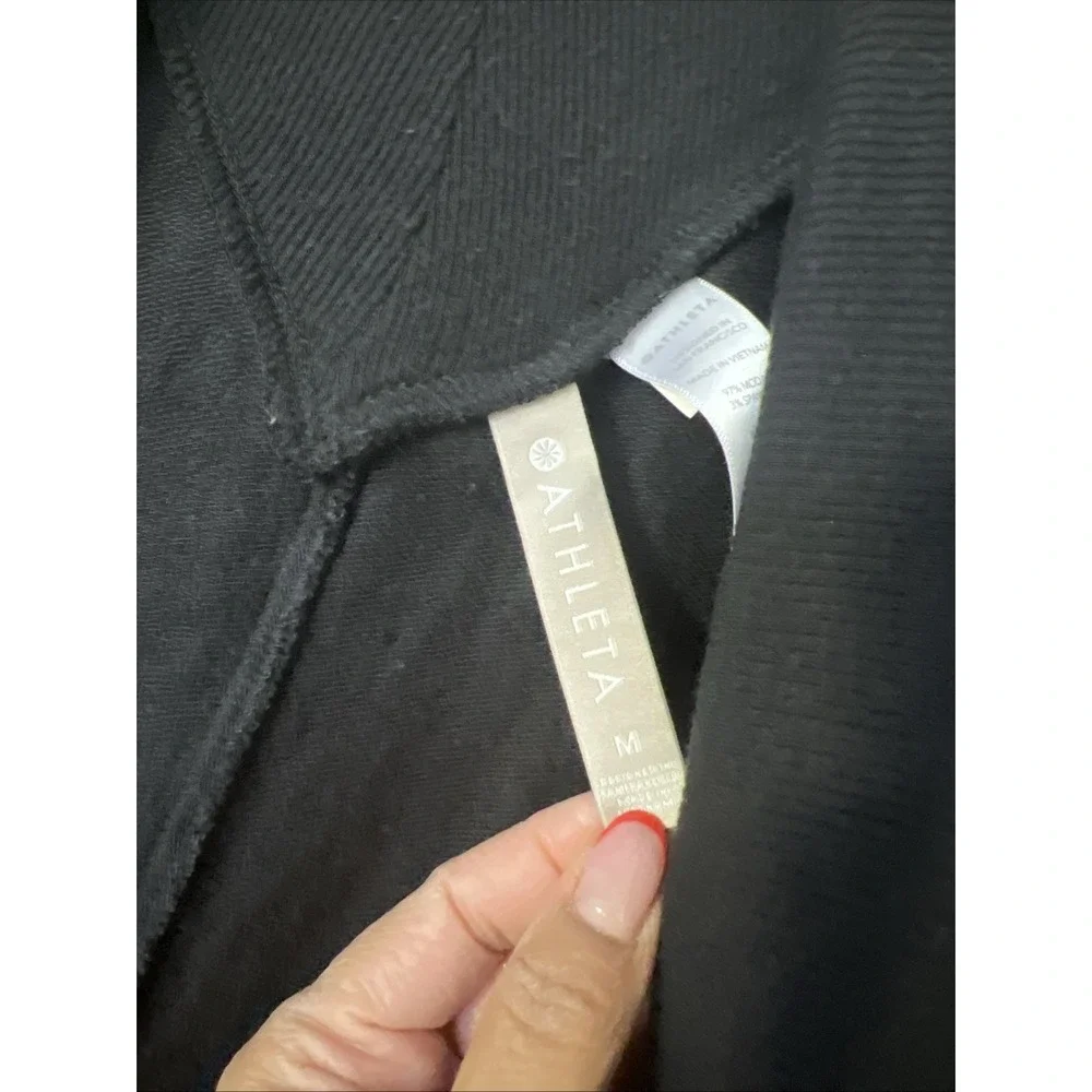 Athleta Womens Pranayma Wrap Cardigan Black Size M‎ Pockets